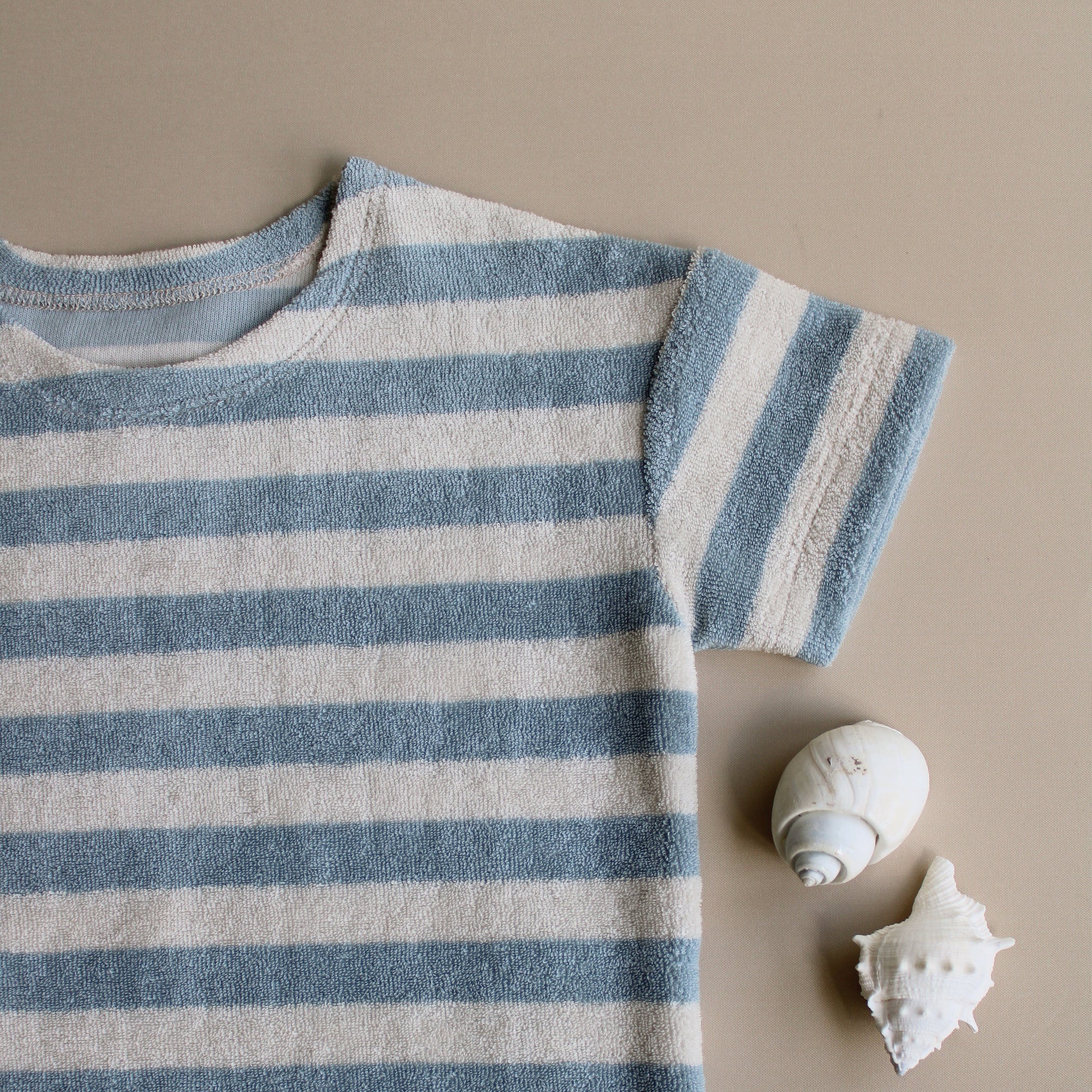 Organic Terry Shirt - Blue Striped