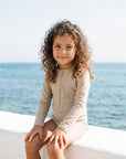 Sustainable UV Longsleeved Bathing Suit - Caramel (UV STANDARD 801)