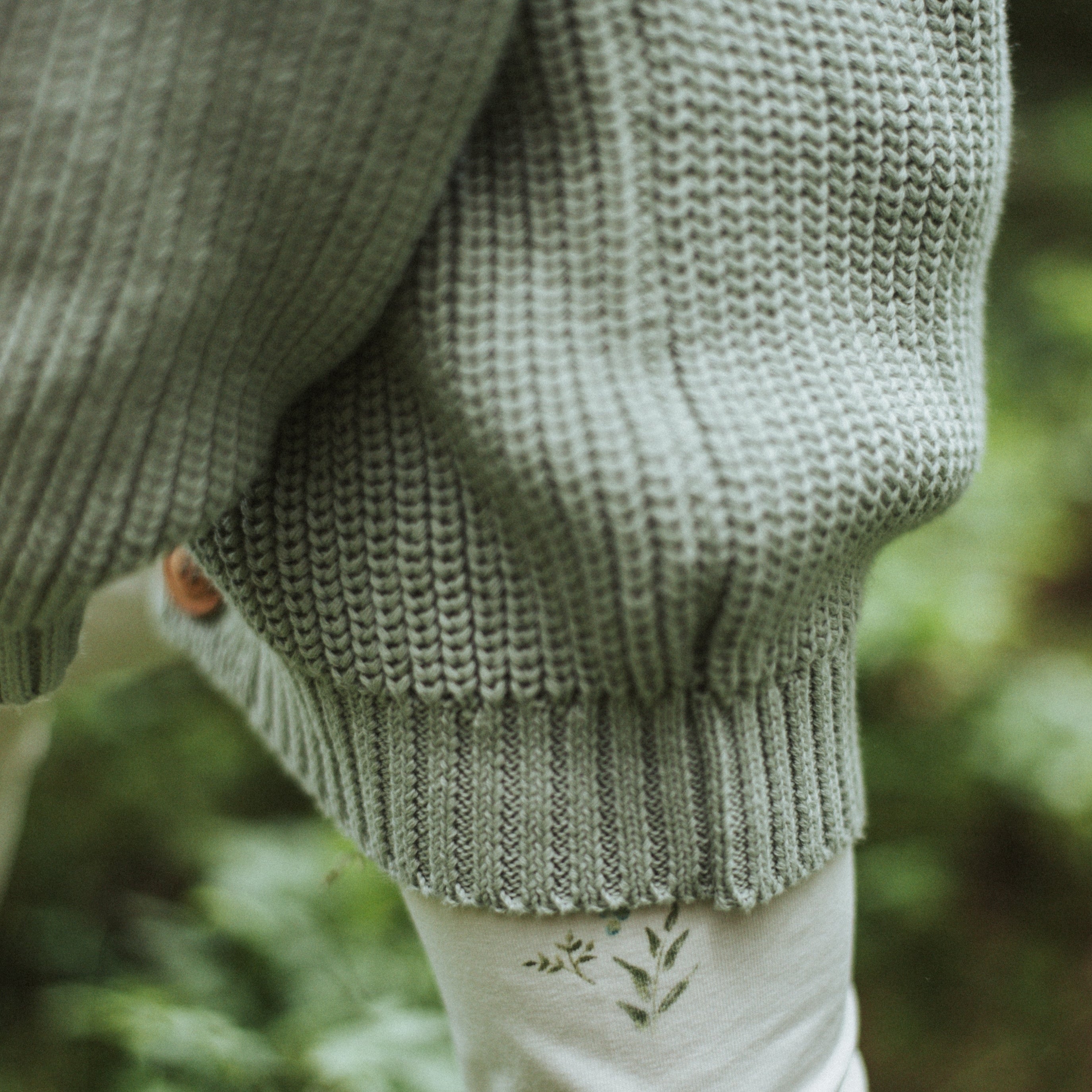 Organic Knit Cardigan - Seagrass