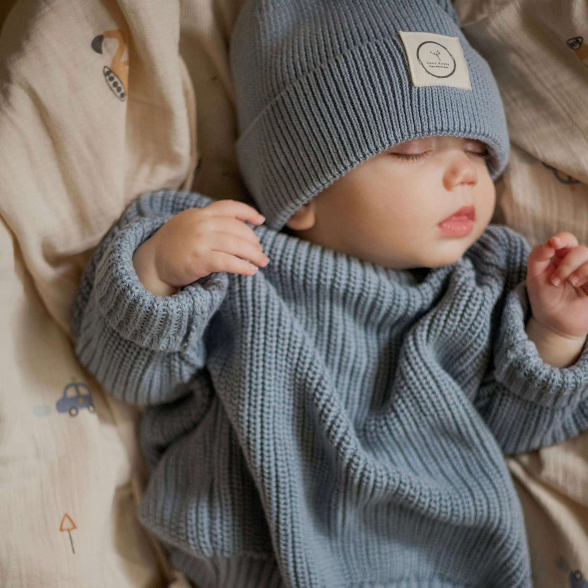 SALT AND PEPPER Baby-Beanie Aus Bio-Baumwolle – Wendbar Mit Streifen/Dreieck-Print, Windabweisend