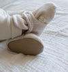 Organic Fleece Booties - Light Beige Melange
