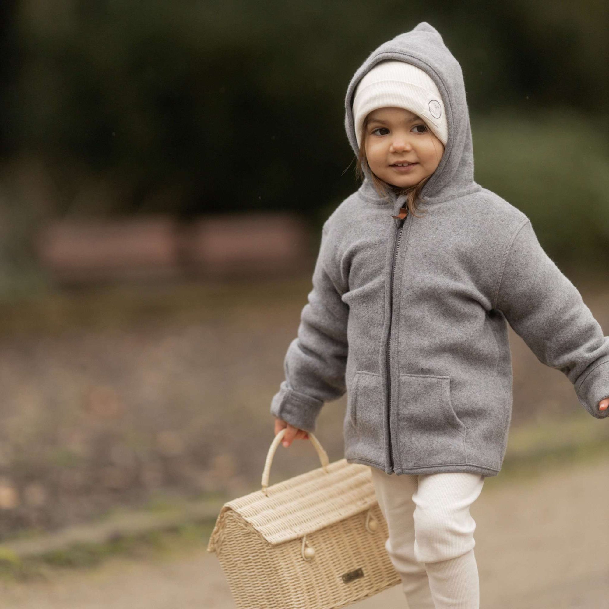 Organic Fleece Jacket - Dark Grey Melange