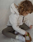 Organic Fleece Jacket - Light Beige Melange
