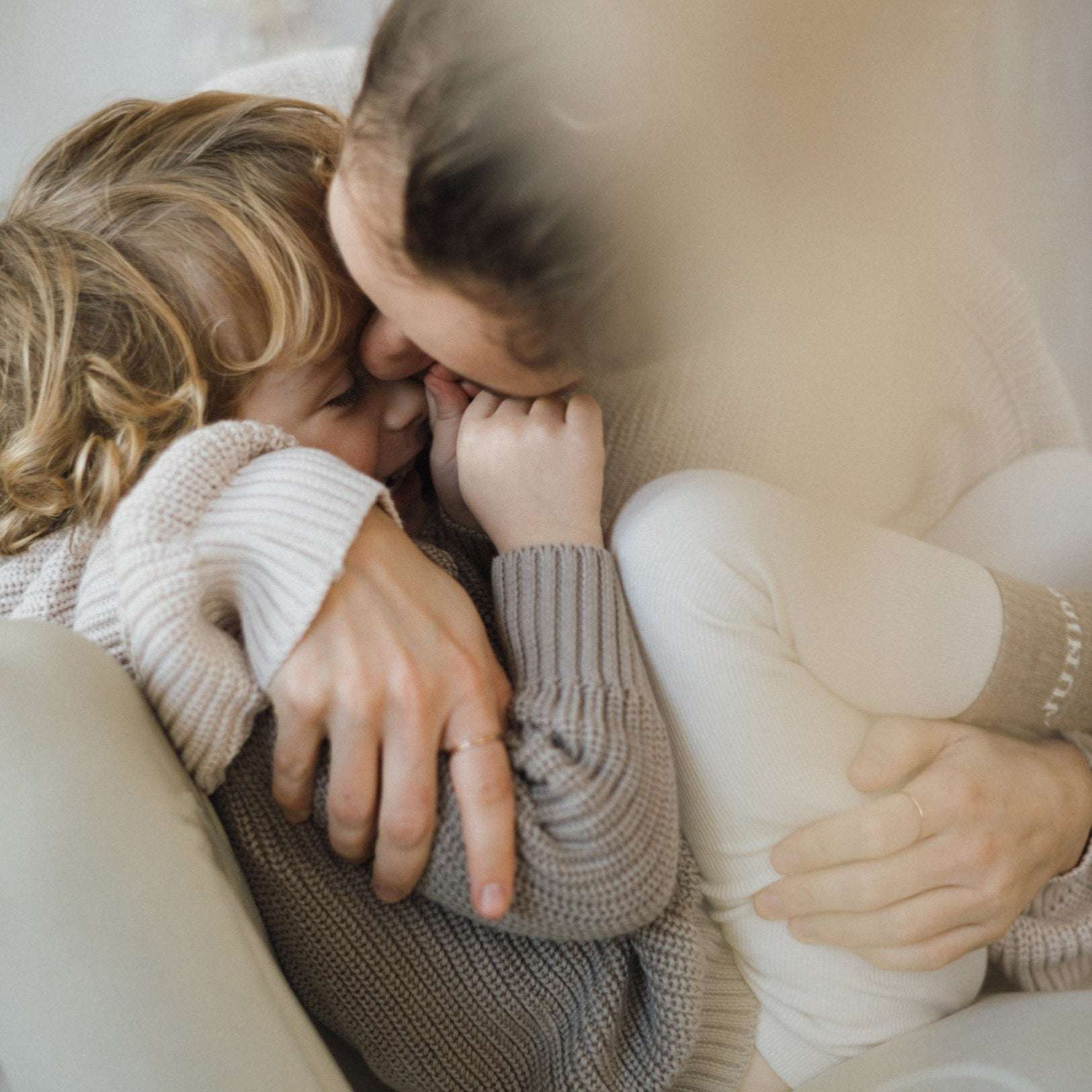 Organic Oversize Knit Sweater - MUM - Sand