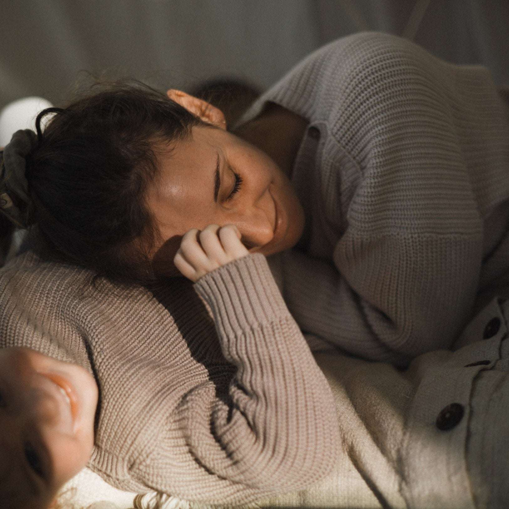 Organic Oversize Knit Sweater - MUM - Sand