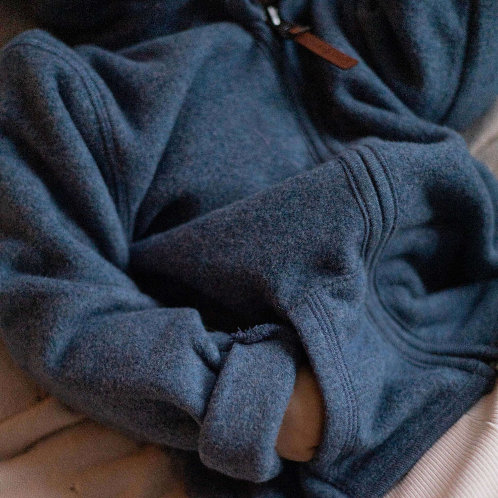 Organic Fleece Jacket - Blue Melange - SALE