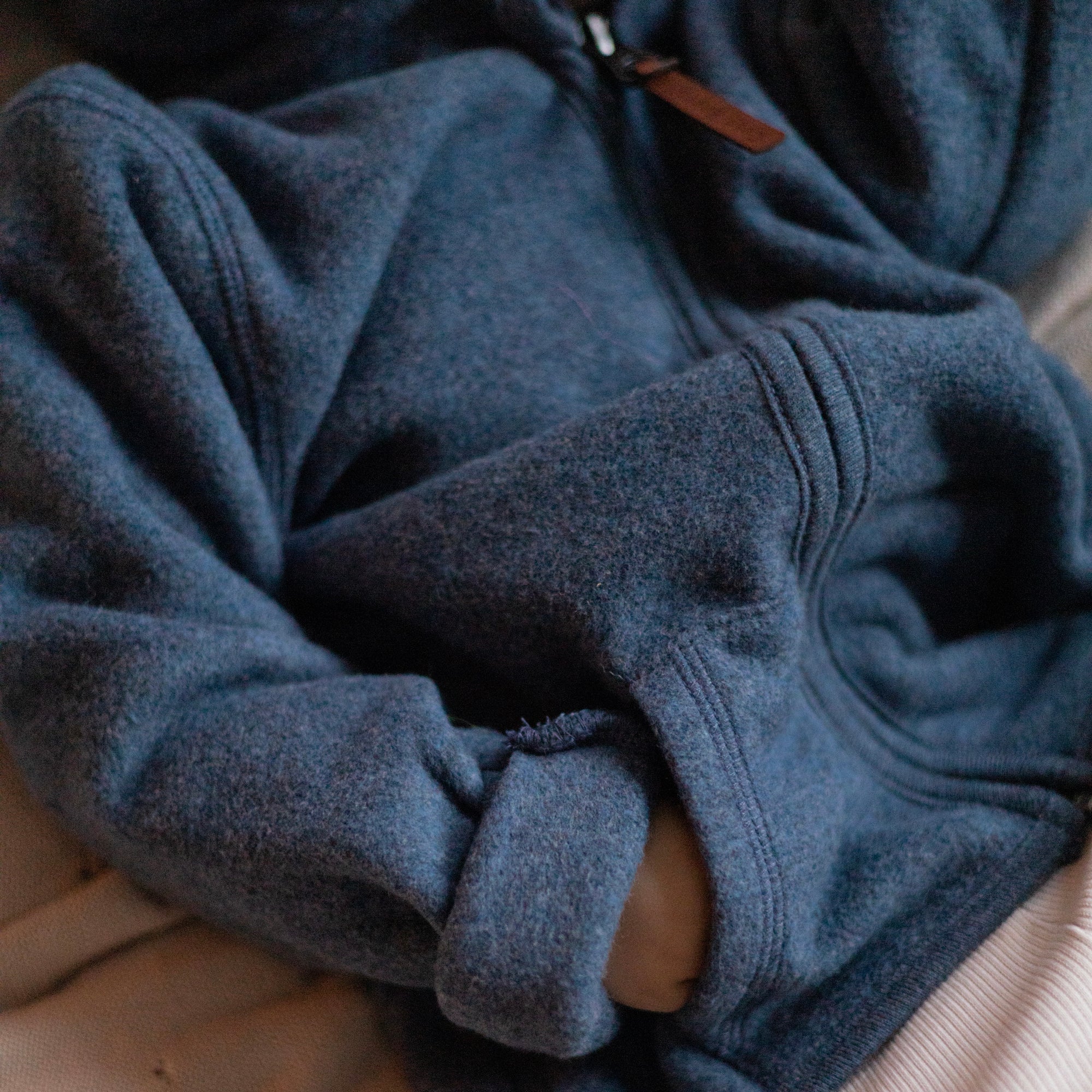 Organic Fleece Jacket - Blue Melange