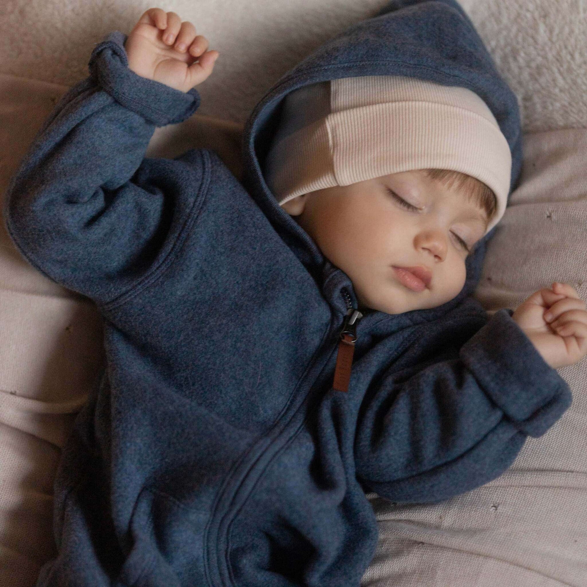 Organic Fleece Jacket - Blue Melange - SALE