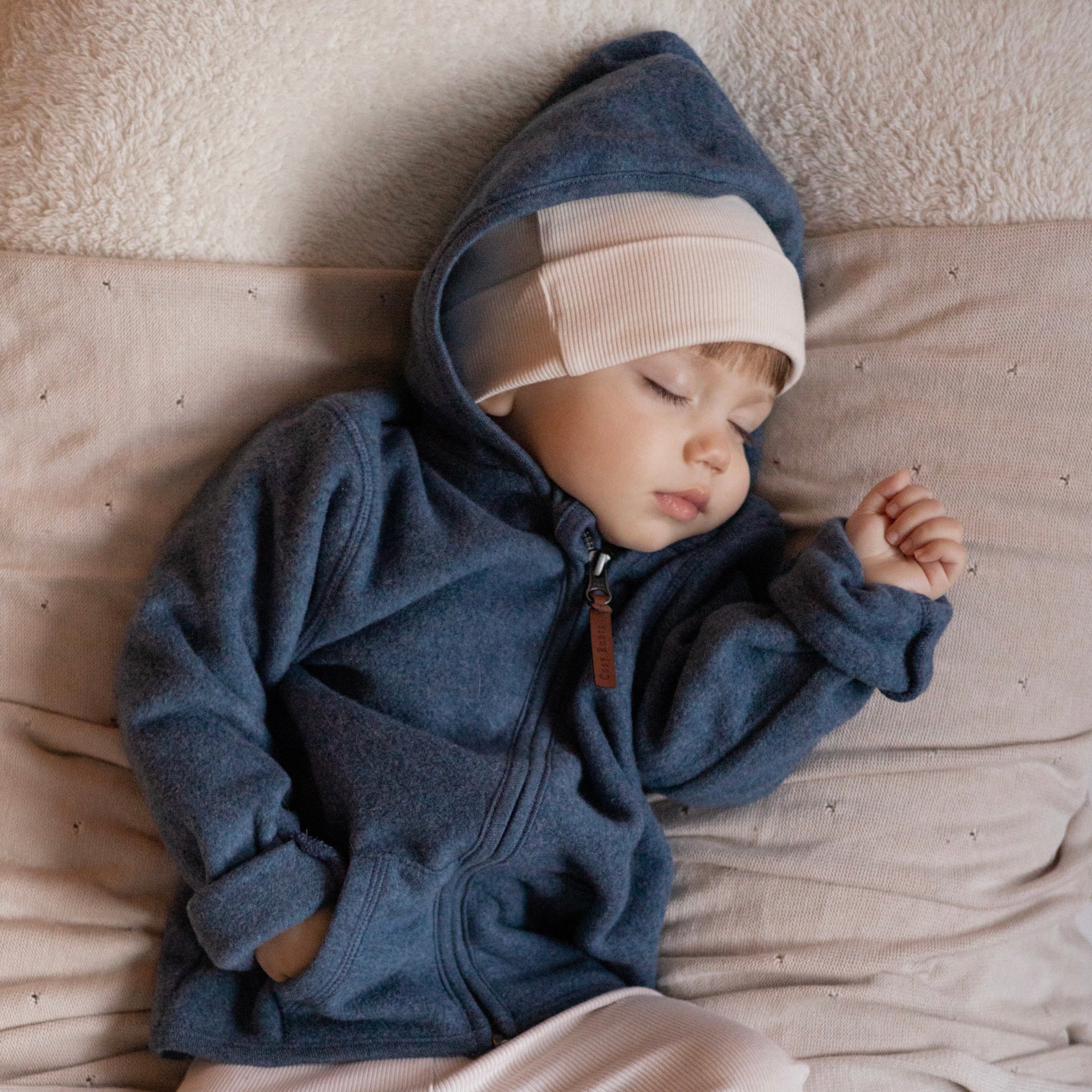 Organic Fleece Jacket - Blue Melange