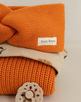 GOTS Organic Rib Leggings - Little Orange