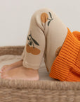 GOTS Organic Rib Leggings - Little Orange