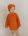 GOTS Organic Oversize Knit Pulli - Pumpkin Orange