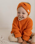 GOTS Organic Rib Leggings - Little Orange