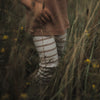 Organic Rib Leggings - Caramel Striped