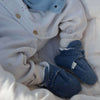 Organic Fleece Booties - Blue Melange - SALE