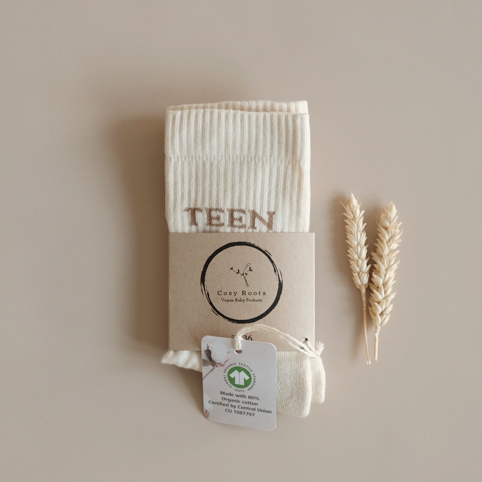 Organic Socks - TEEN - Sand