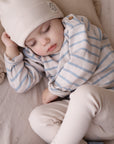 Organic Rib Sweatshirt - Blue Striped