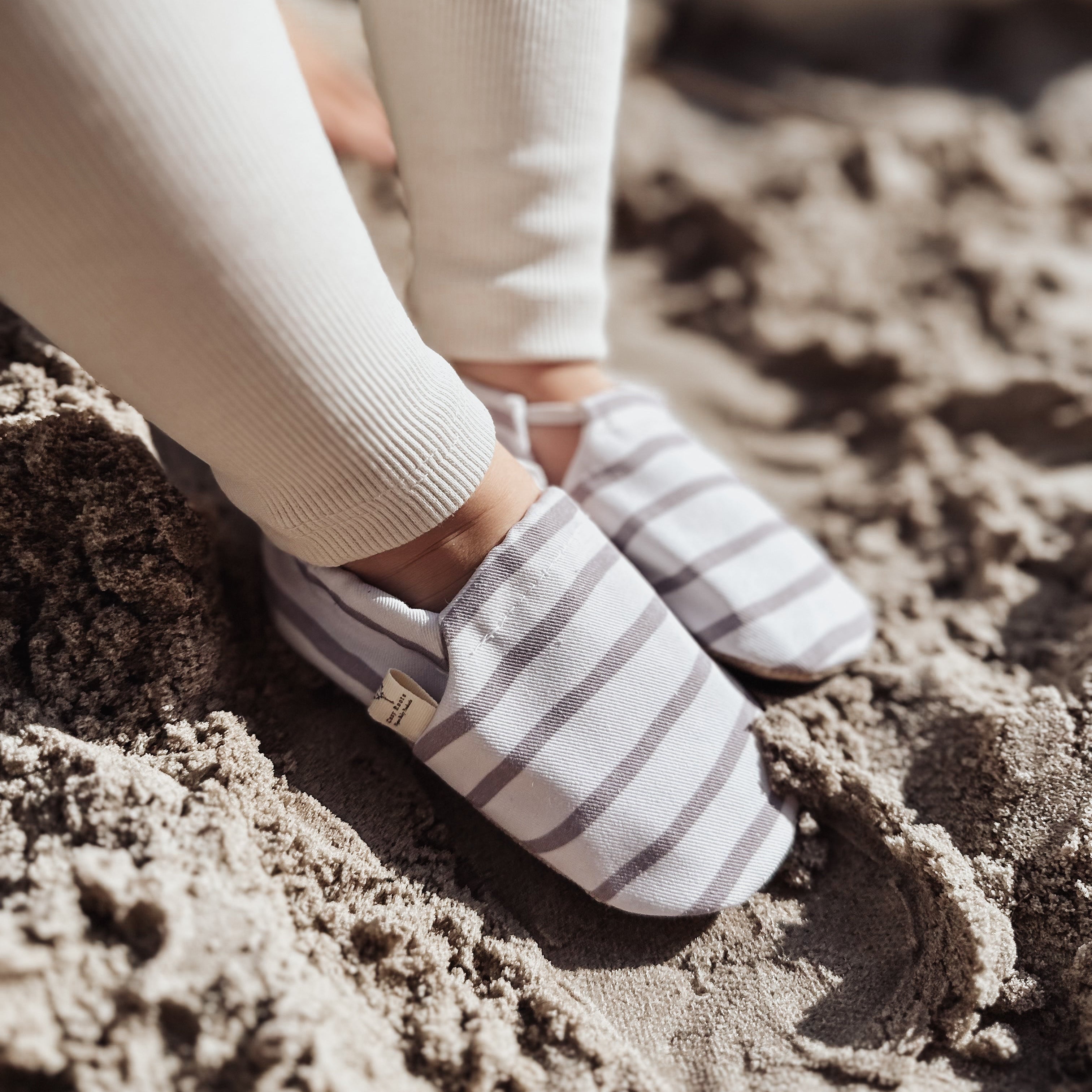 Vegan Shoes - Caramel Striped – Cosy Roots GmbH