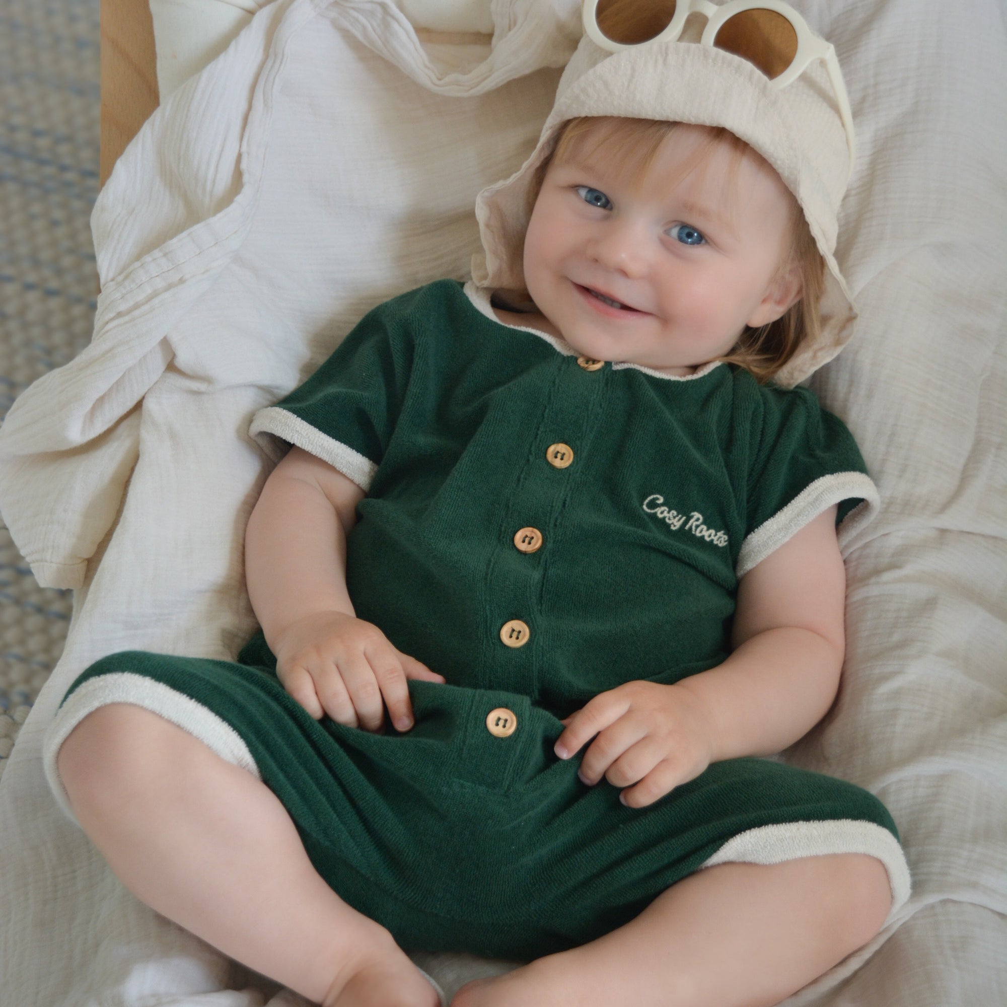 Organic Terry Onesie - Vintage Green