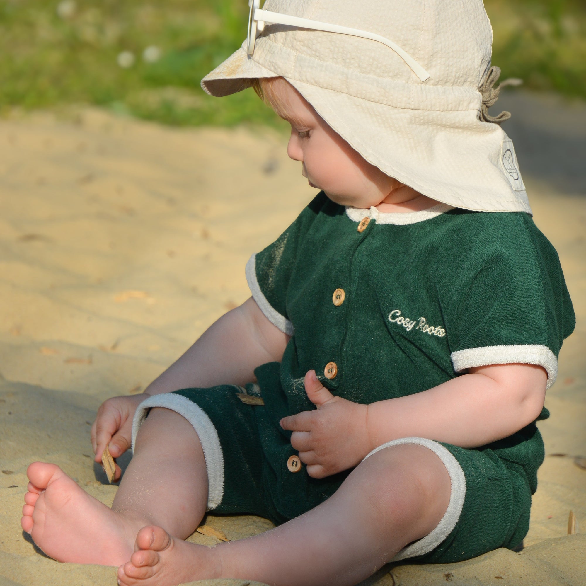 Organic Terry Onesie - Vintage Green