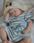 Organic Terry Shirt - Blue Striped