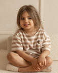 Organic Terry Shirt - Latte Striped