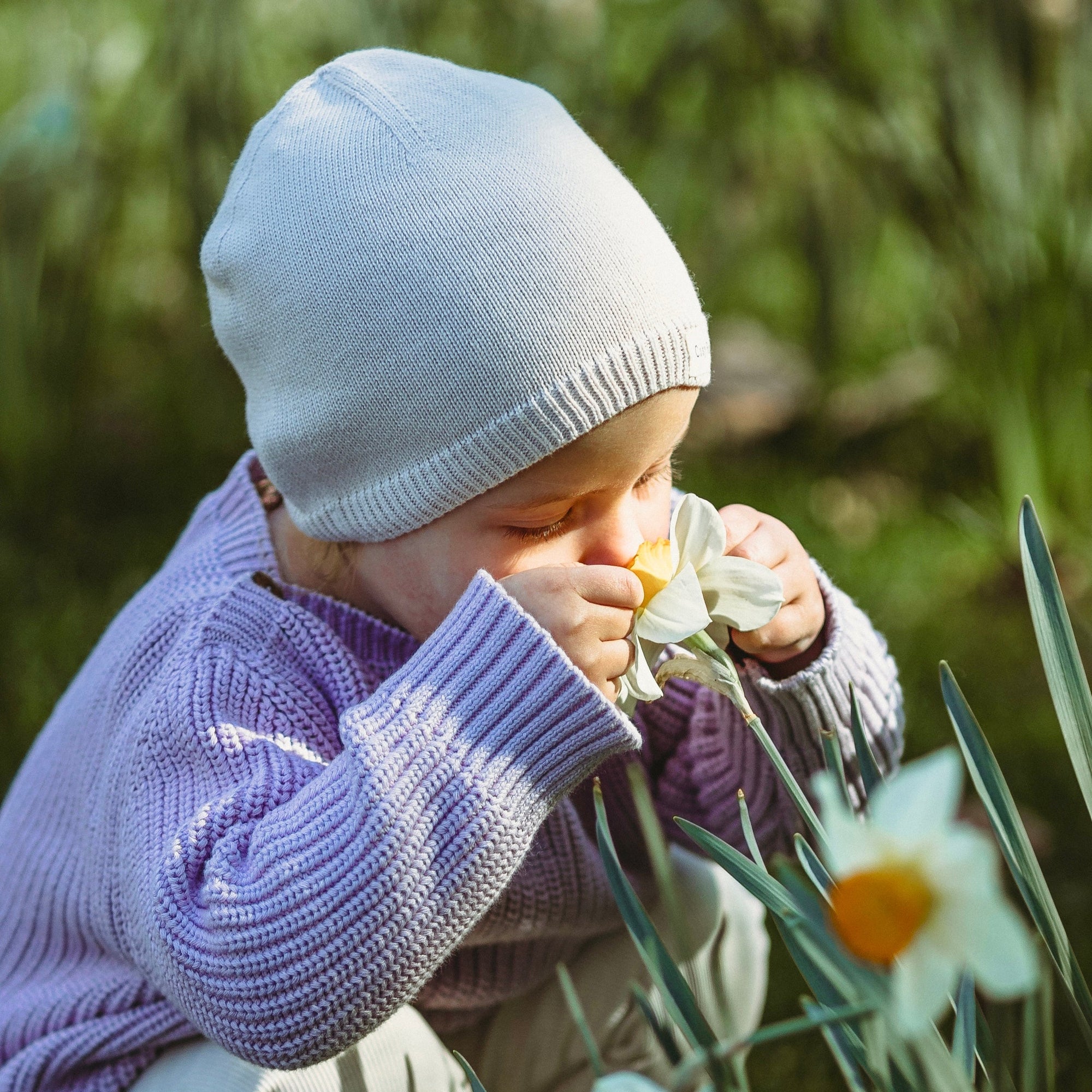Organic Thin Knit Beanie - Sand