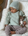 Organic Thin Knit Beanie - Seagrass
