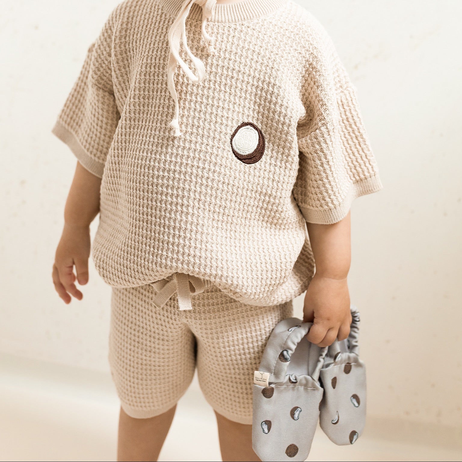 Organic Summer Knit Shorts - Sand