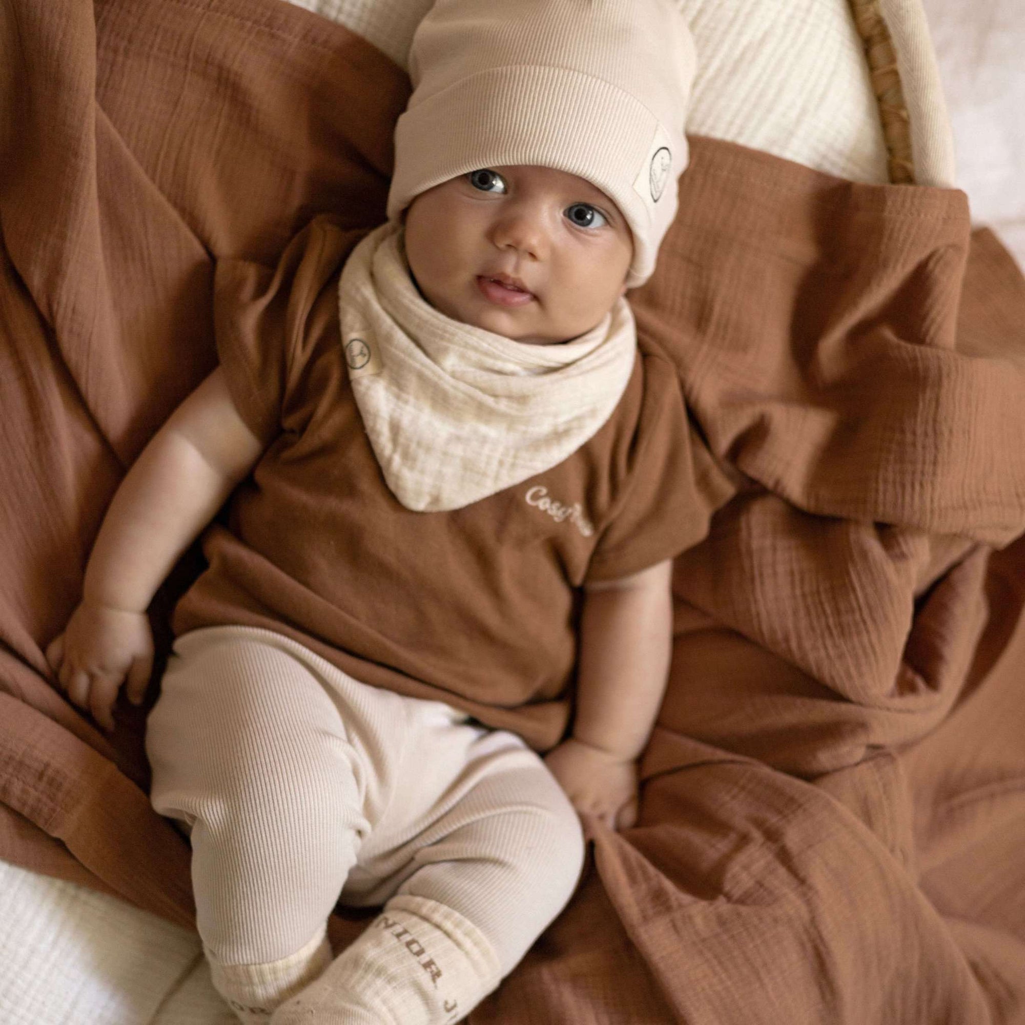 Organic Muslin Swaddle - Walnut - 120x120cm - S A L E