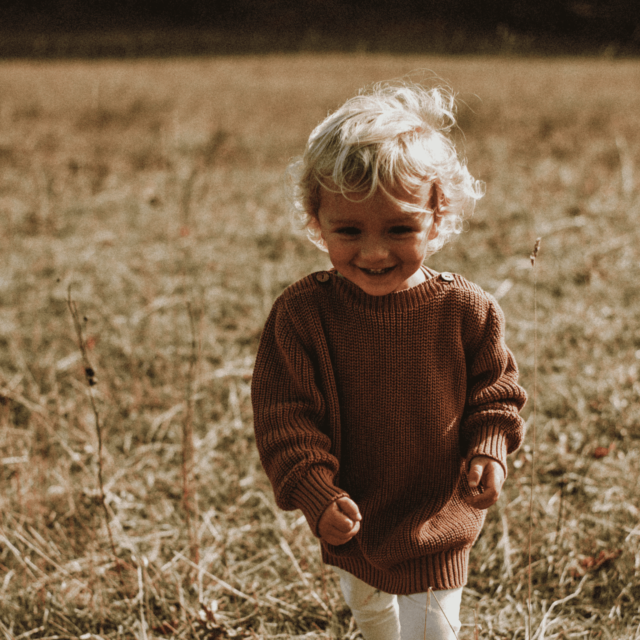 Organic Oversize Knit Jumper - Walnut
