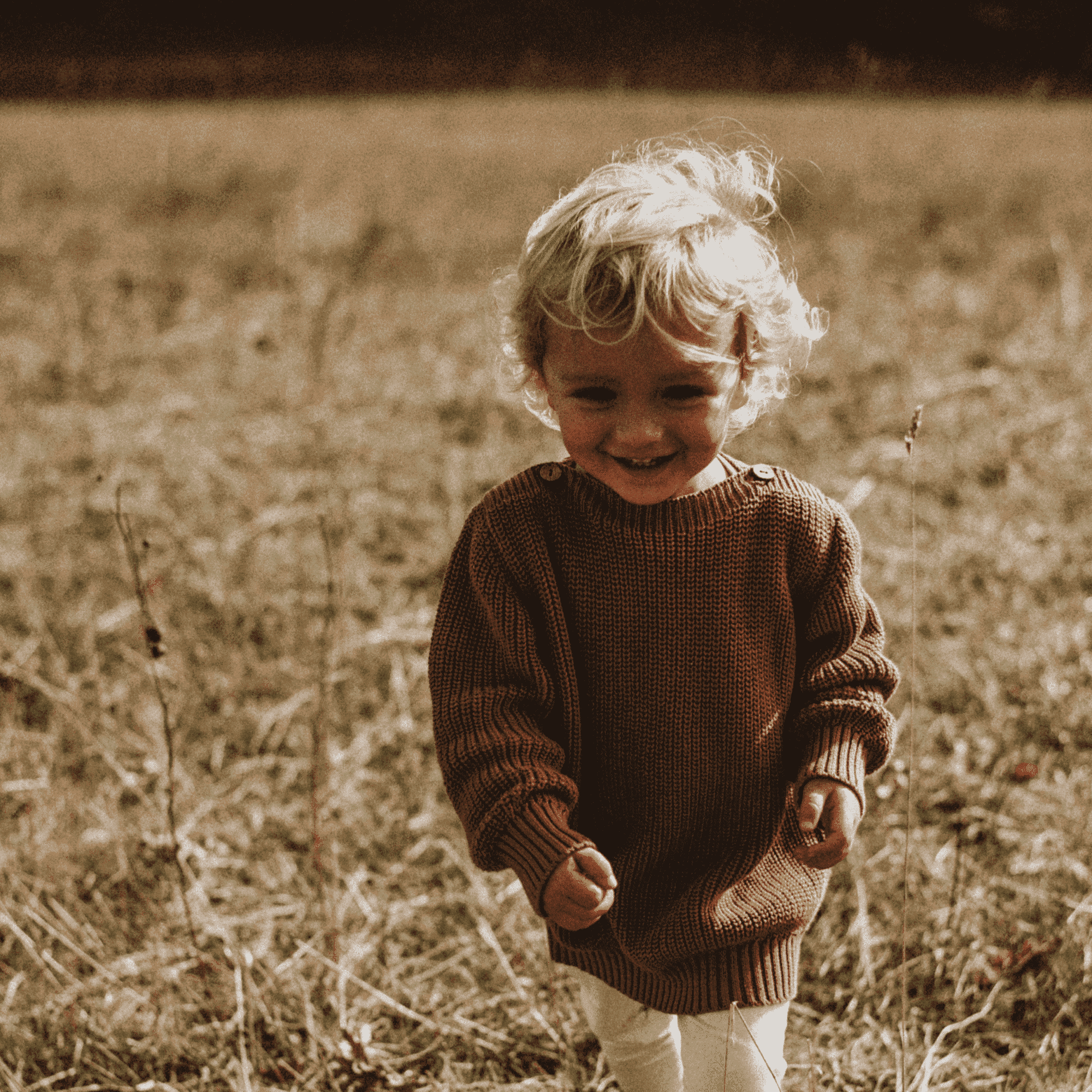 Organic Oversize Knit Jumper - Walnut