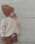 Organic Rib Beanie - Walnut - S A L E