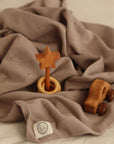 Organic Knit Blanket - Caramel