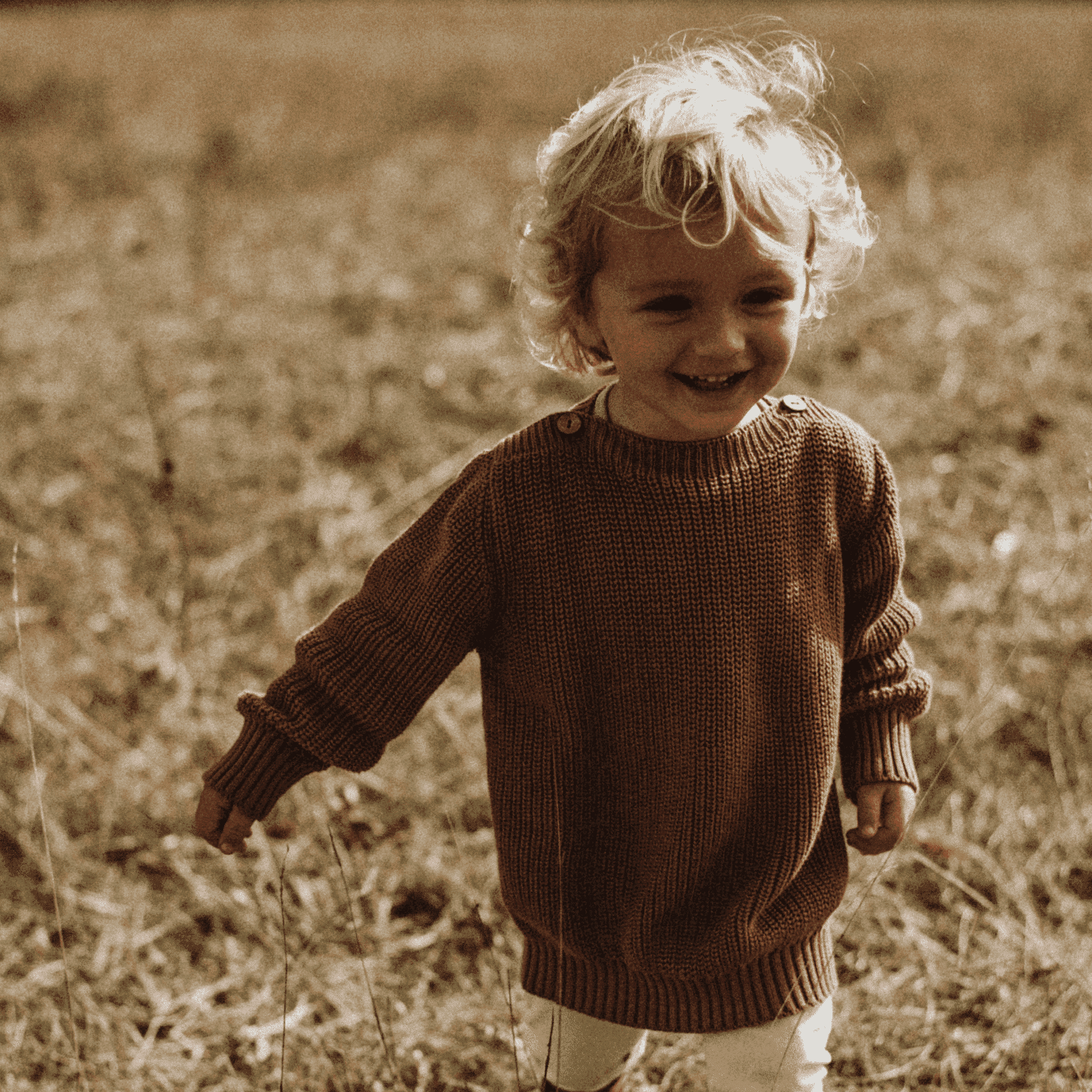 Organic Oversize Knit Jumper - Walnut