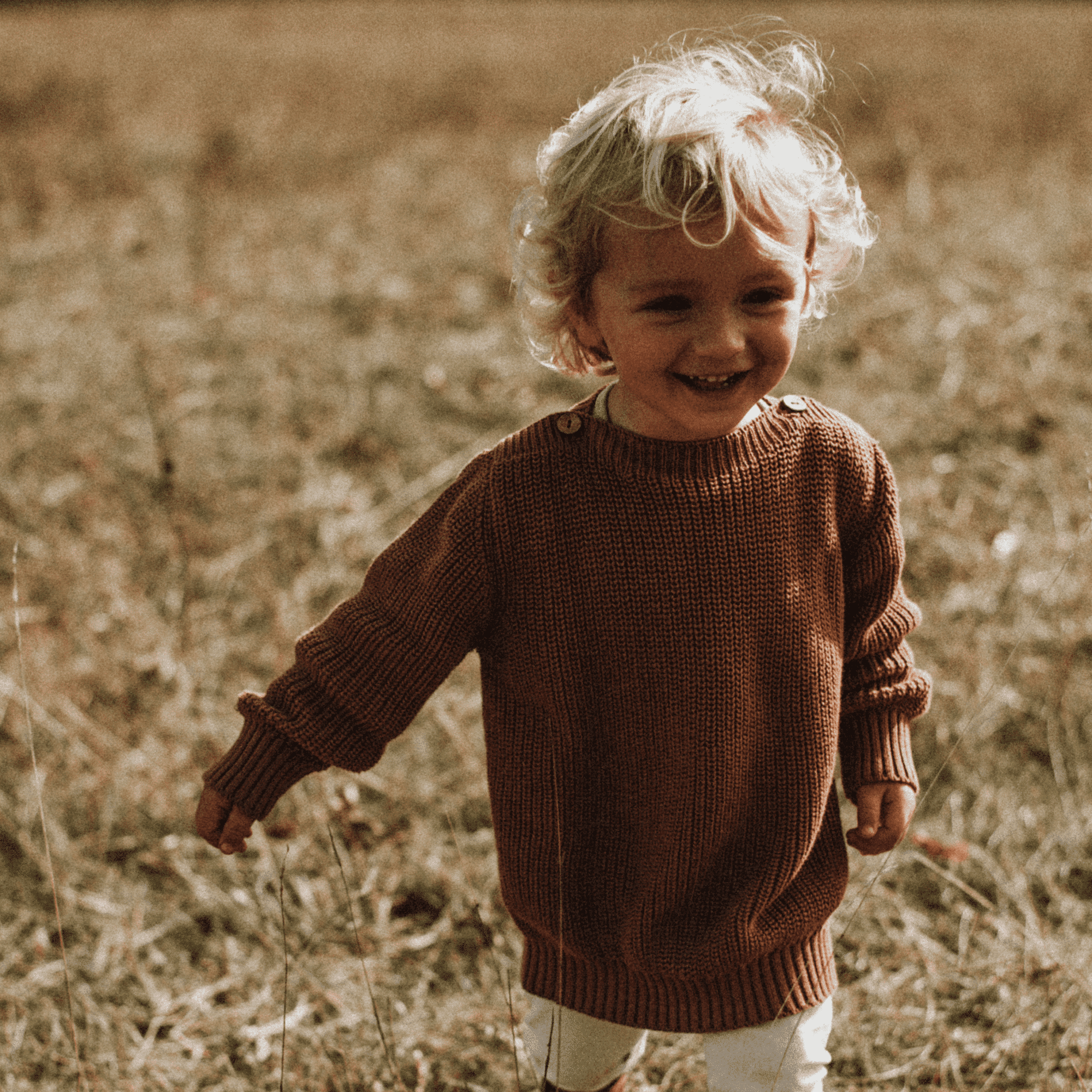 Organic Oversize Knit Jumper - Walnut