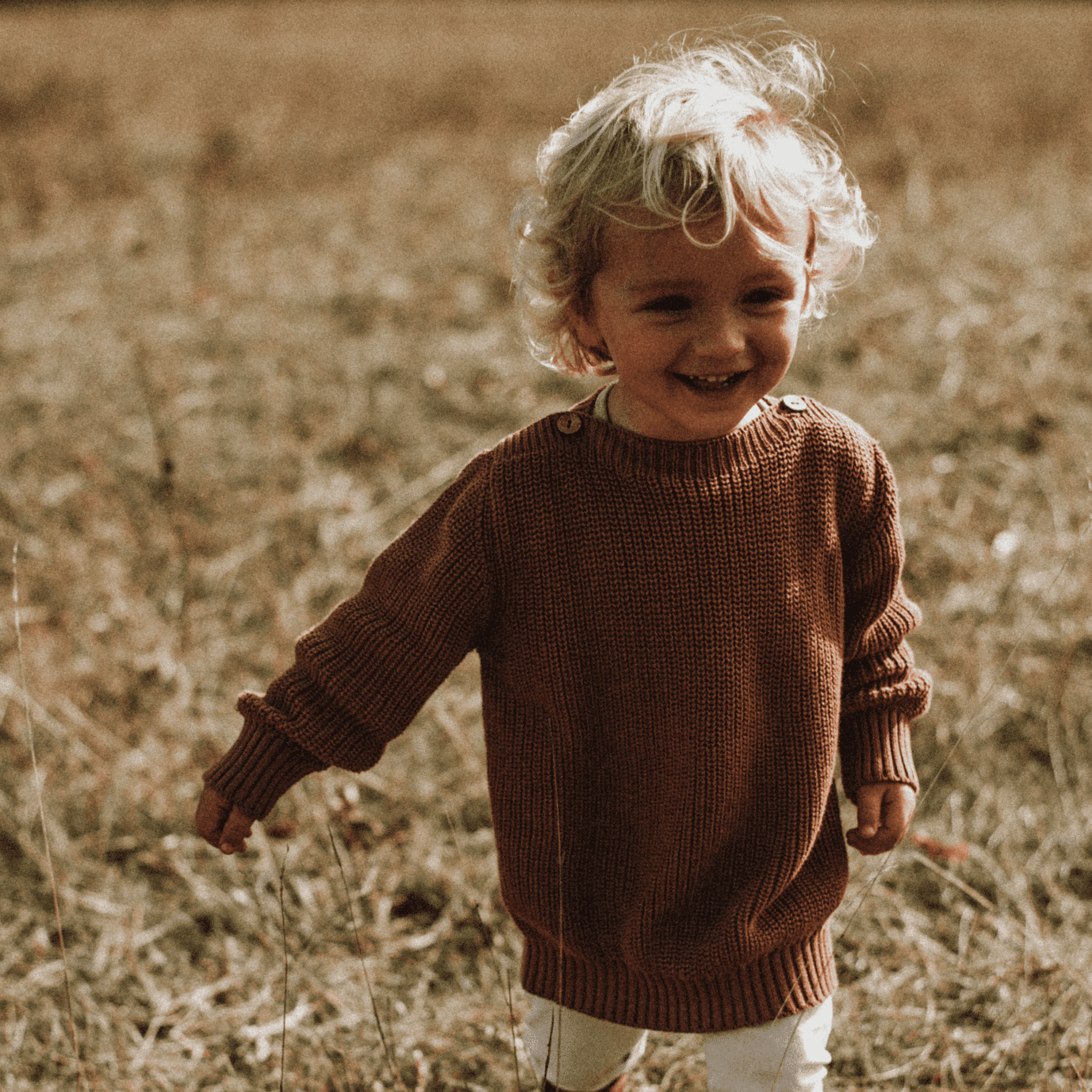 Organic Oversize Knit Jumper - Walnut