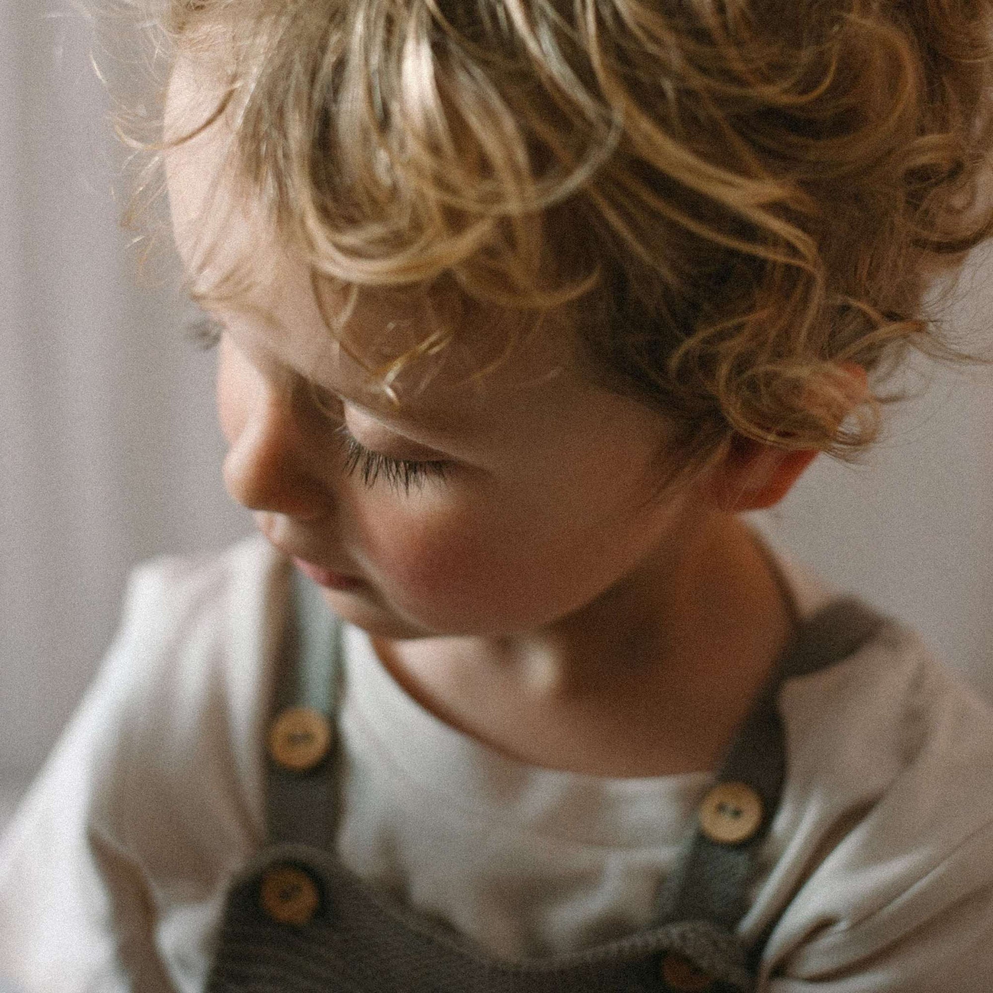 Organic Knit Dungarees - Khaki - S A L E