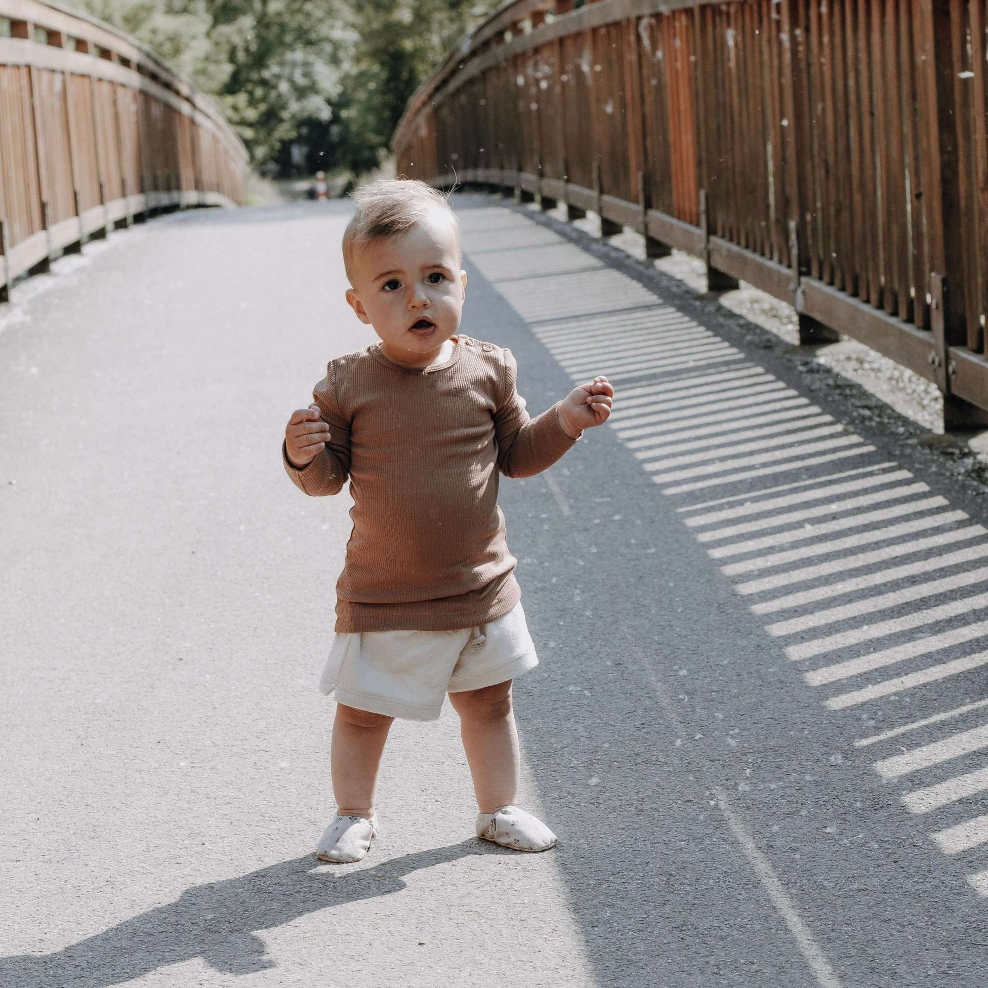 Organic Slim Longsleeve - Walnut - S A L E
