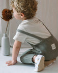 Organic Knit Dungarees - Khaki - S A L E