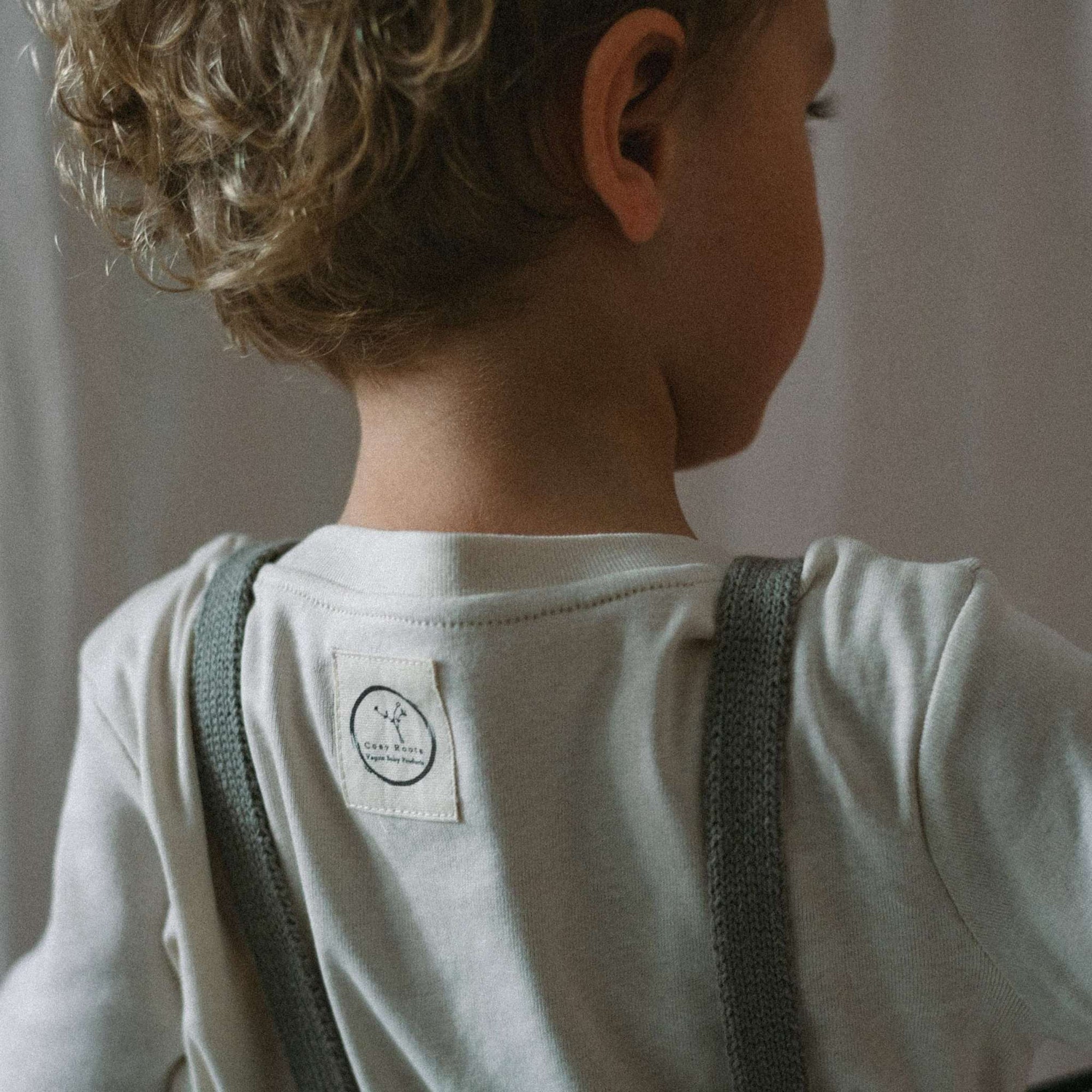 Organic Knit Dungarees - Khaki - S A L E