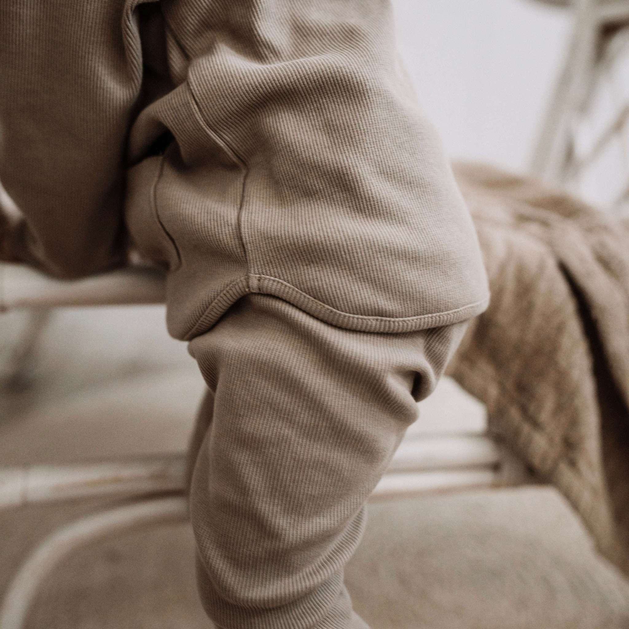 Organic Rib Leggings - Caramel