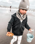 Organic Rib SET Beanie & Scarf - Grey