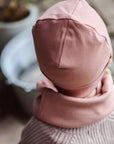 Organic Rib SET Beanie & Scarf - Dusty Rose