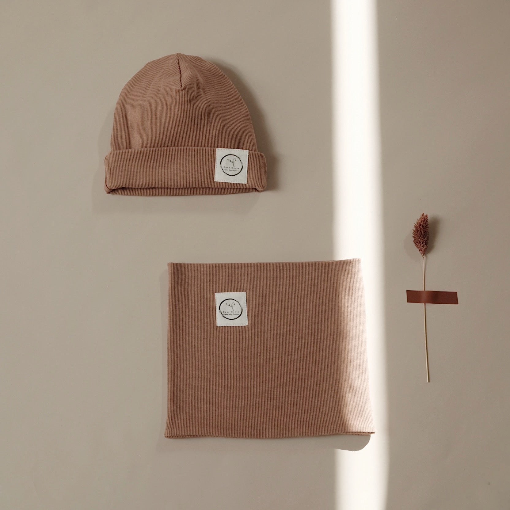 Organic Rib Beanie - Walnut - S A L E